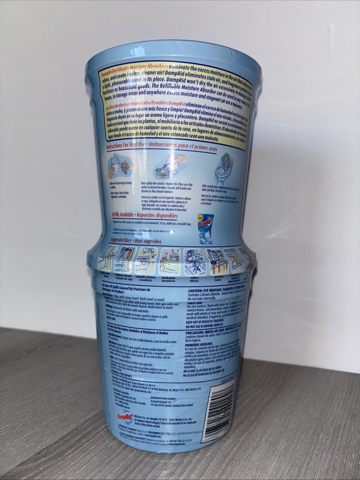 NEW Damprid 10.5oz Tubs – Refillable Moisture Absorber – 2 Pack Fragrance Free
