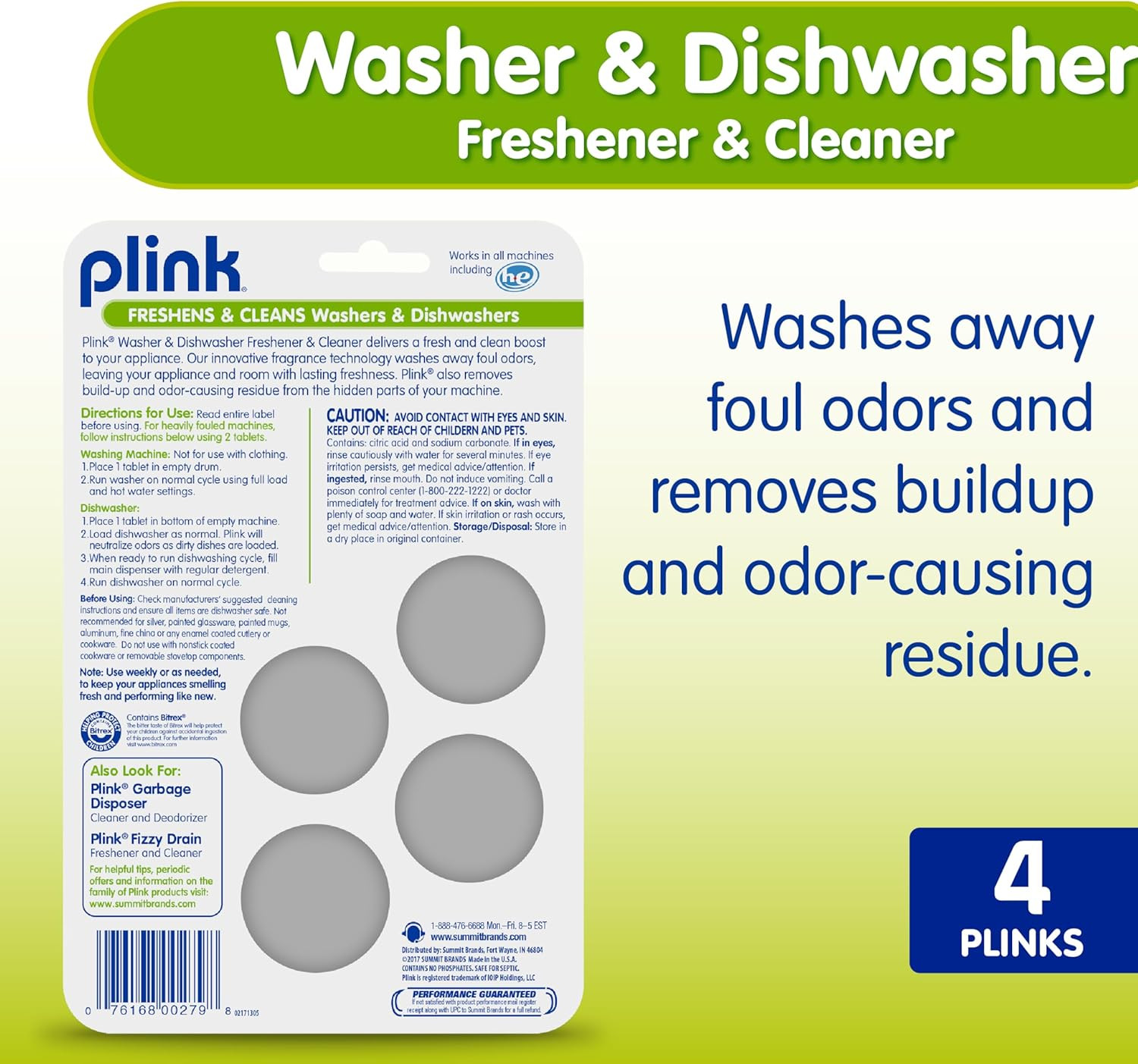 Washer and Dishwasher Freshener Cleaner 4-Pack, 16 Tablets Total, Count