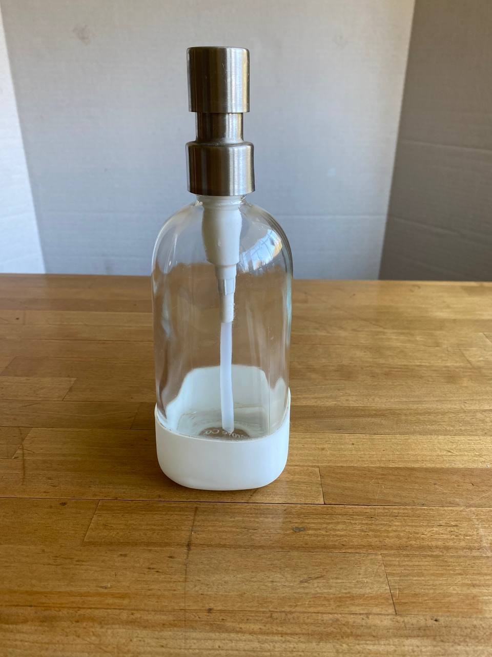 Grove Co Reusable Glass Pump Spray Bottle Clear Bottle White Silicone Sleeve