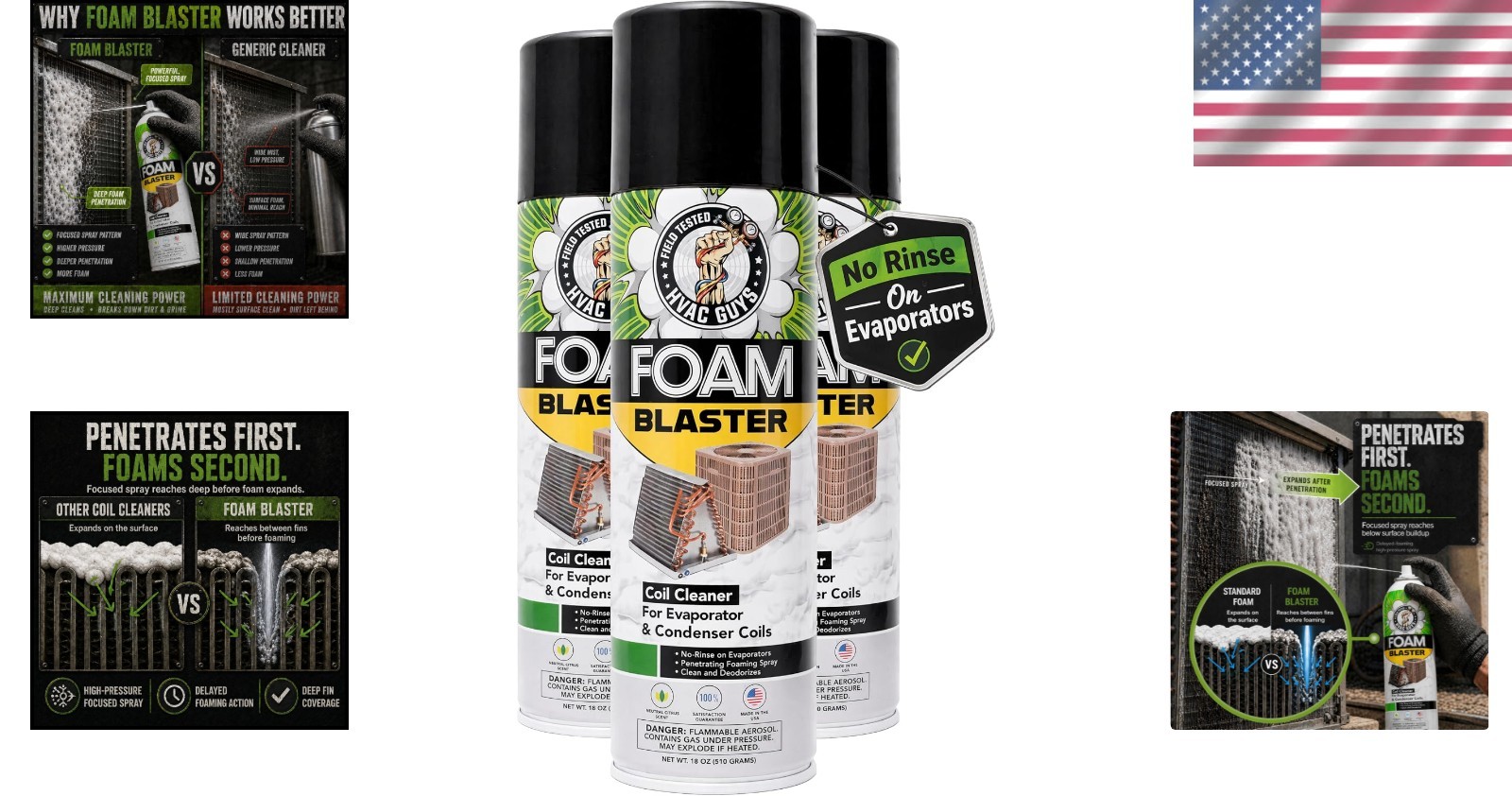 Professional HVAC Coil Cleaner – Active Foaming Formula