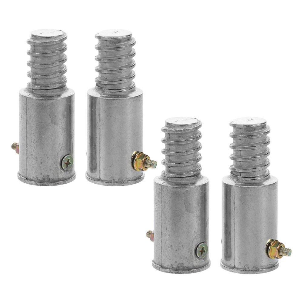 2 Set Threaded Pole End Tip Repair Kit Metal Handle Tips Broom Replacement