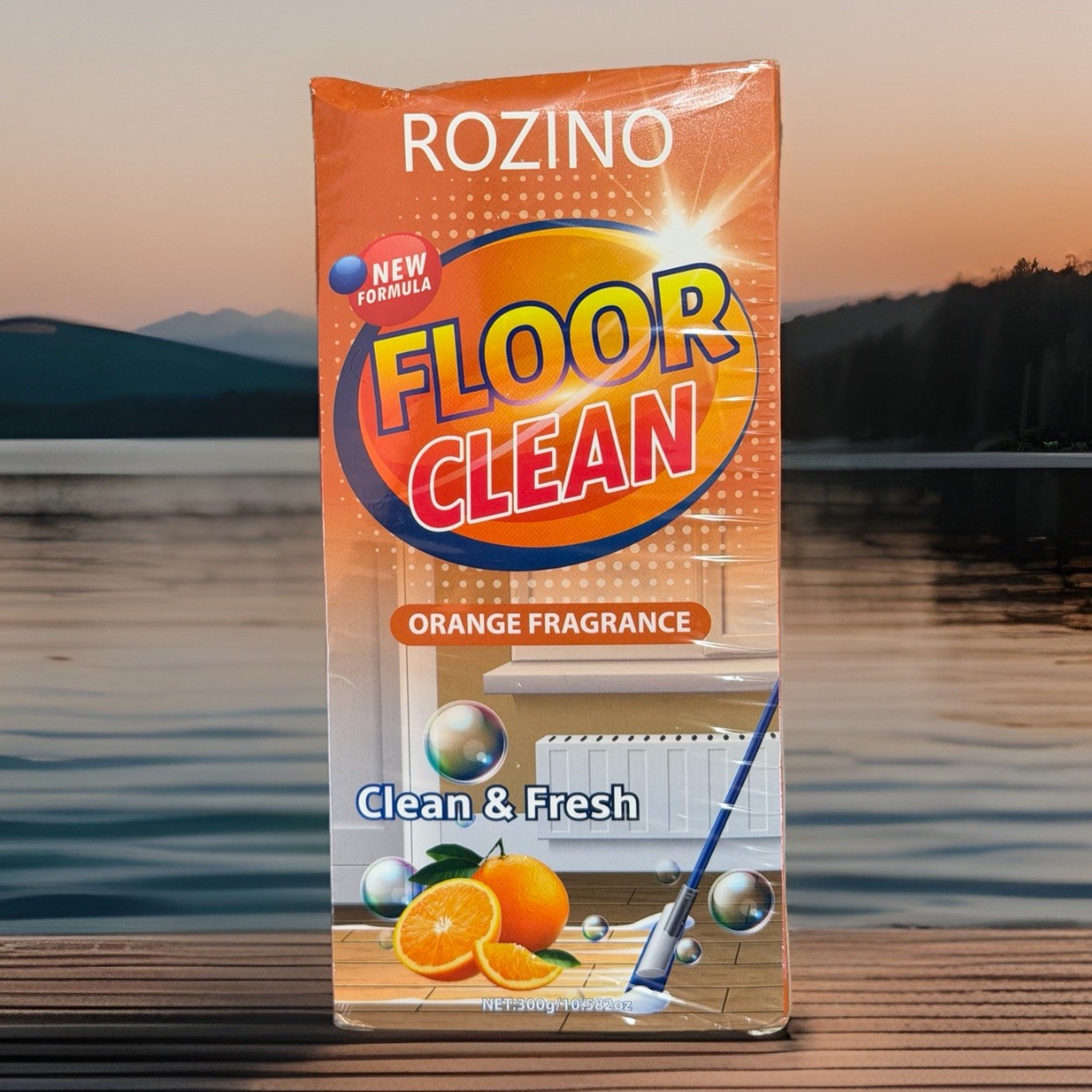 Rozino Floor Cleaner Clean & Fresh Orange Scent Liquid 300g Single Pack