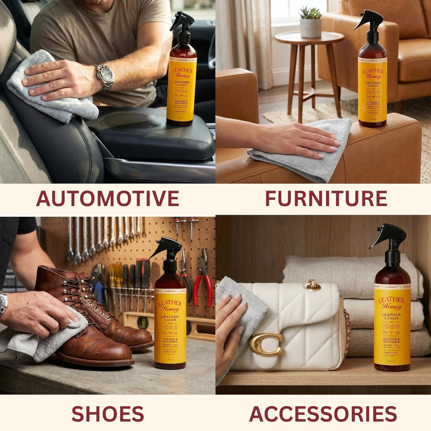 Leather Cleaner Spray: UV Protectant, Non-Toxic & Made in the USA since 1968. Cl