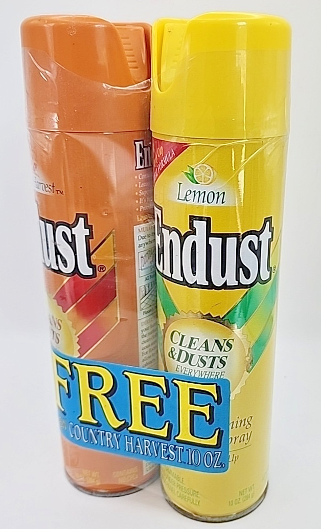 Vintage 1990s Endust Lemon & Country Harvest Furniture Spray Dust Cleaner NOS