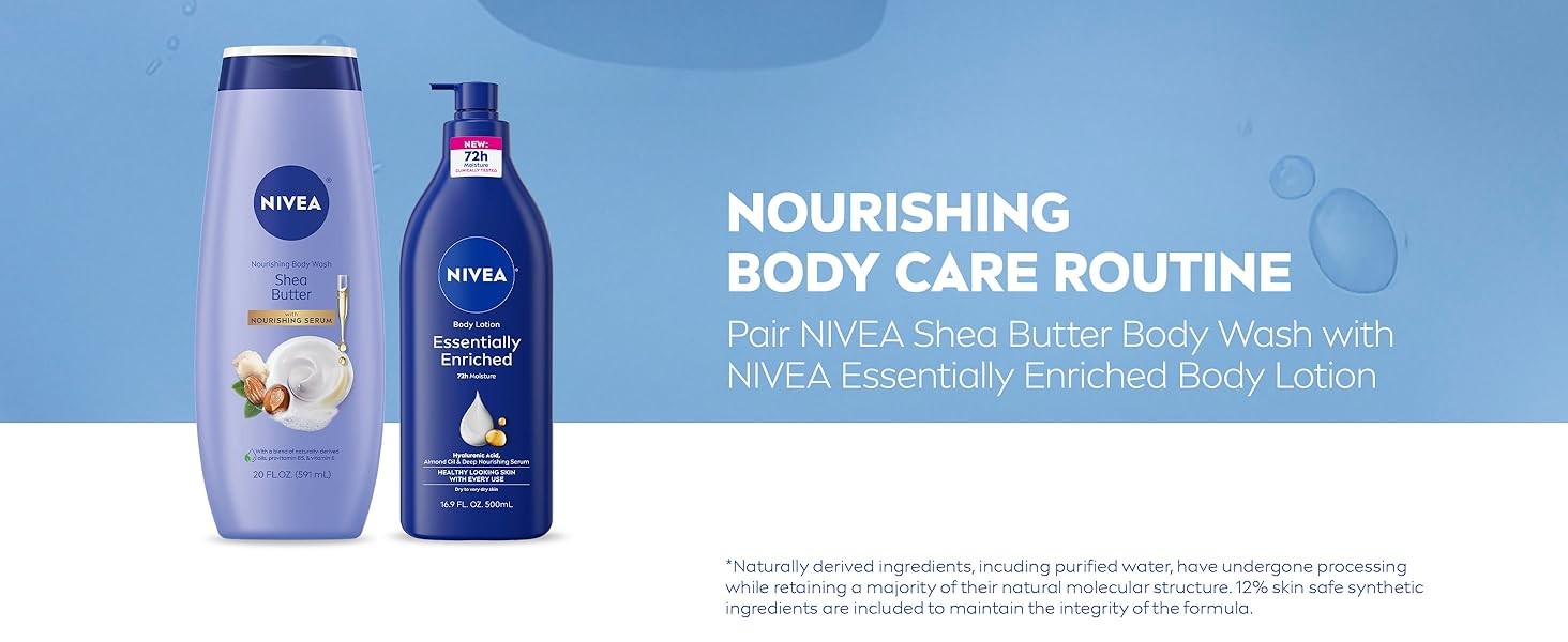 Nourishing Shea Butter Body Wash with Nourishing Serum, Body Wash for Women,