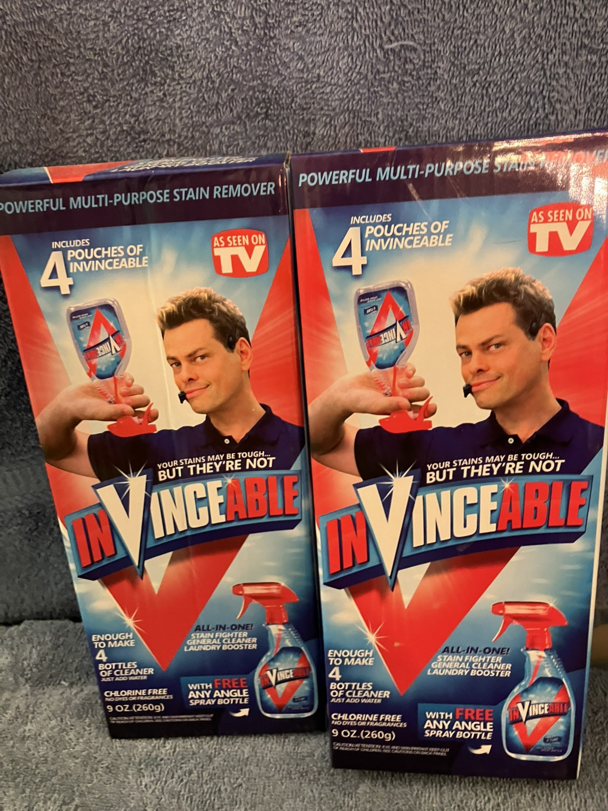 INVINCEABLE All In One Cleaner Stain Fighter As Seen on TV ( 2 New In Box )