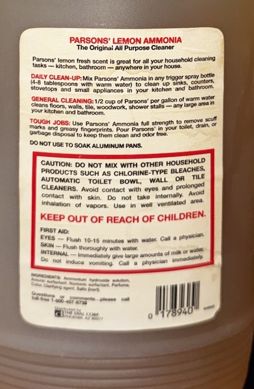 VTG DeadStock PARSONS’ Lemon Fresh Ammonia All Purpose Cleaner 56 FL Oz