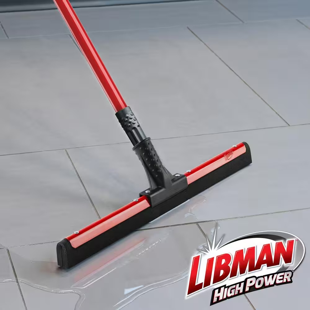 18 in. Flex Foam Blade Floor Squeegee with 52 Handle Steel Straight Durable New