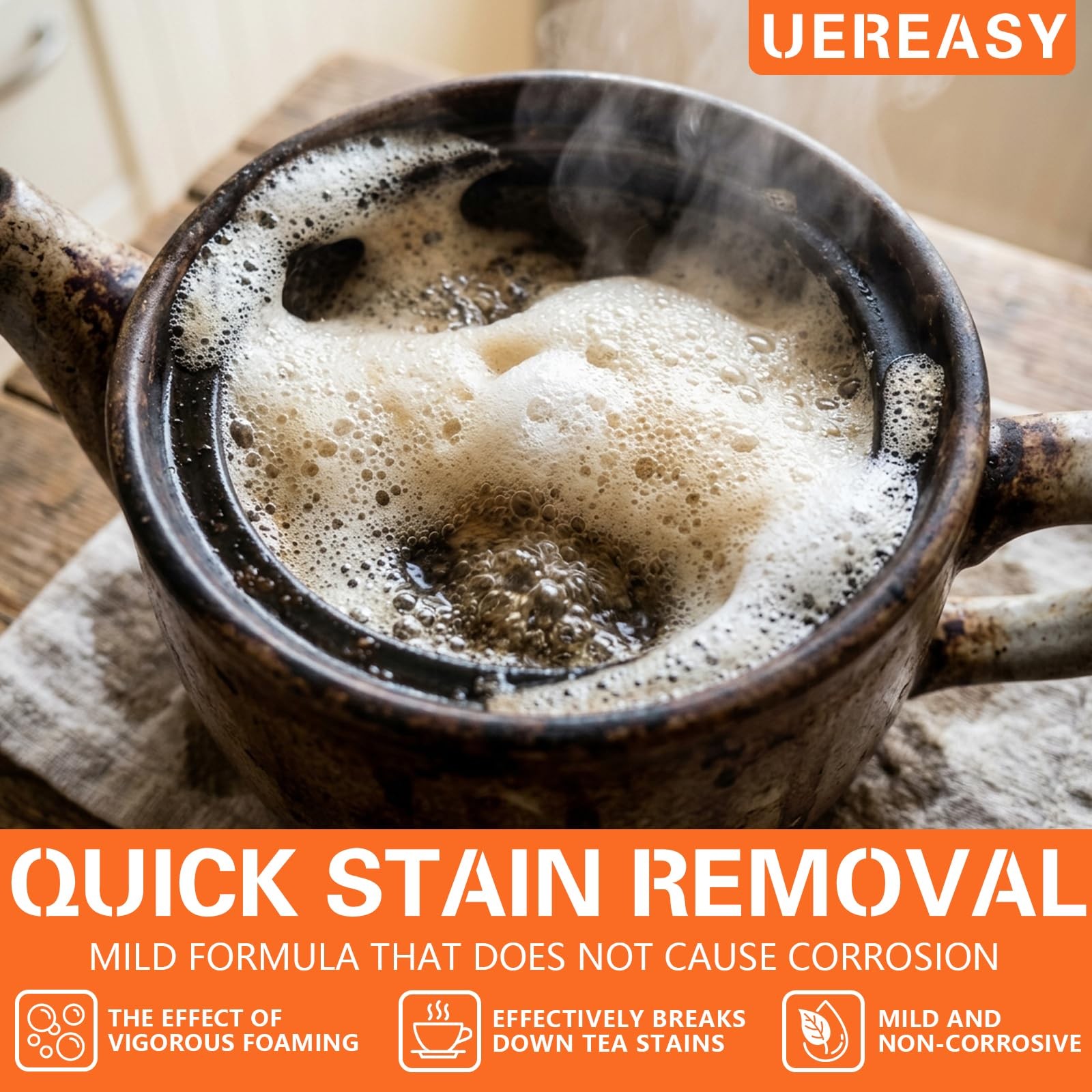 Cleaning Foam for Tea Pots, Coffee Mugs, & Stainless Steel, Tea & Coffee Stai…