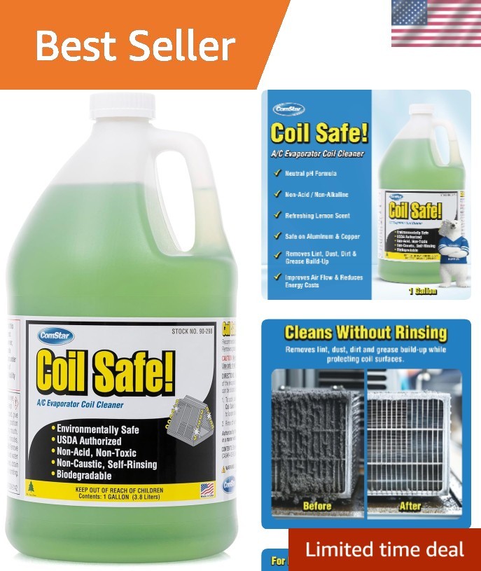 Coil Safe 1 Gallon Self-Rinsing Cleaner for AC & Refrigeration Coils, Low Odor