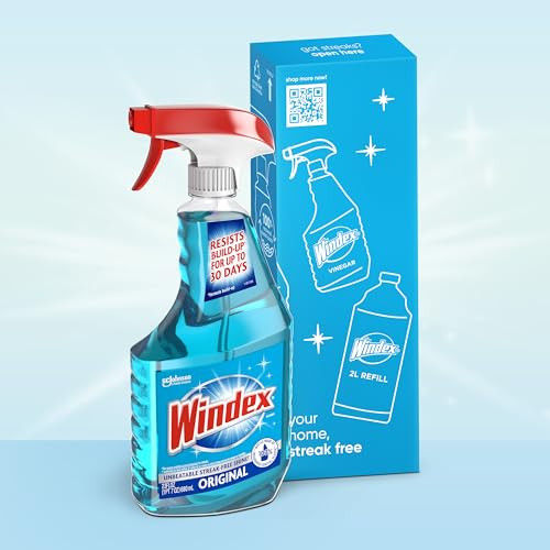 Windex Original Glass Cleaner 23 Oz Streak Free Blue Spray Bottle Recycled Pl…