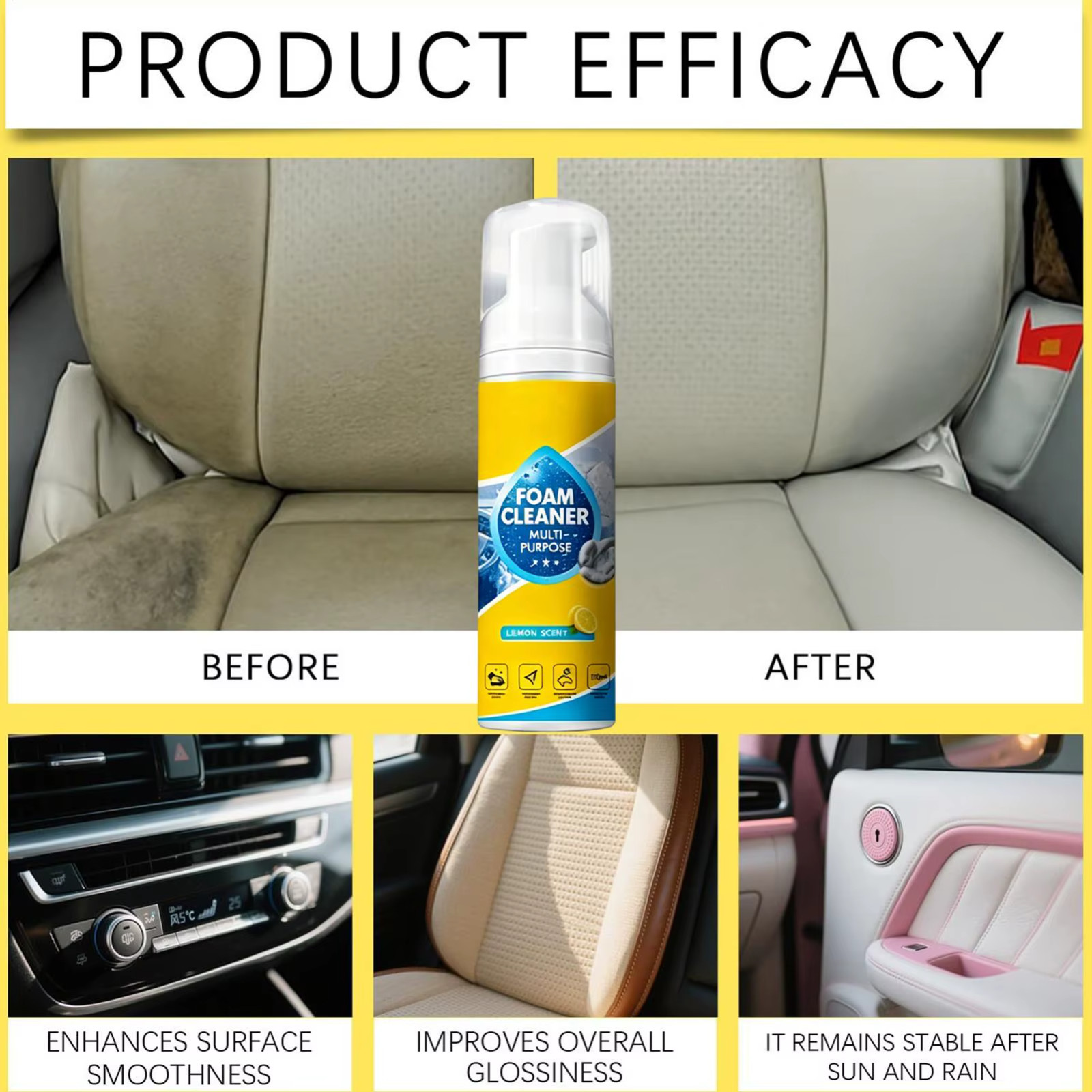 4-in-1 Multi-Enzyme Foam Cleaner, All-Purpose Spray 5oz with Sponge & Towel USA