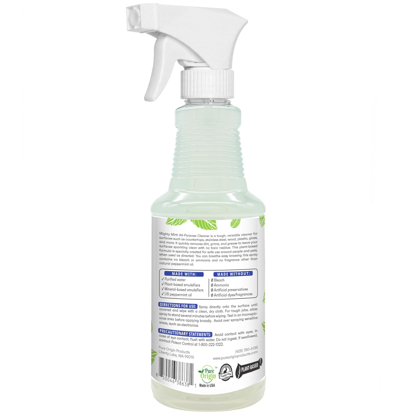 Mighty Mint All Purpose Cleaner Spray Plant Based Multi Surface Cleaning for