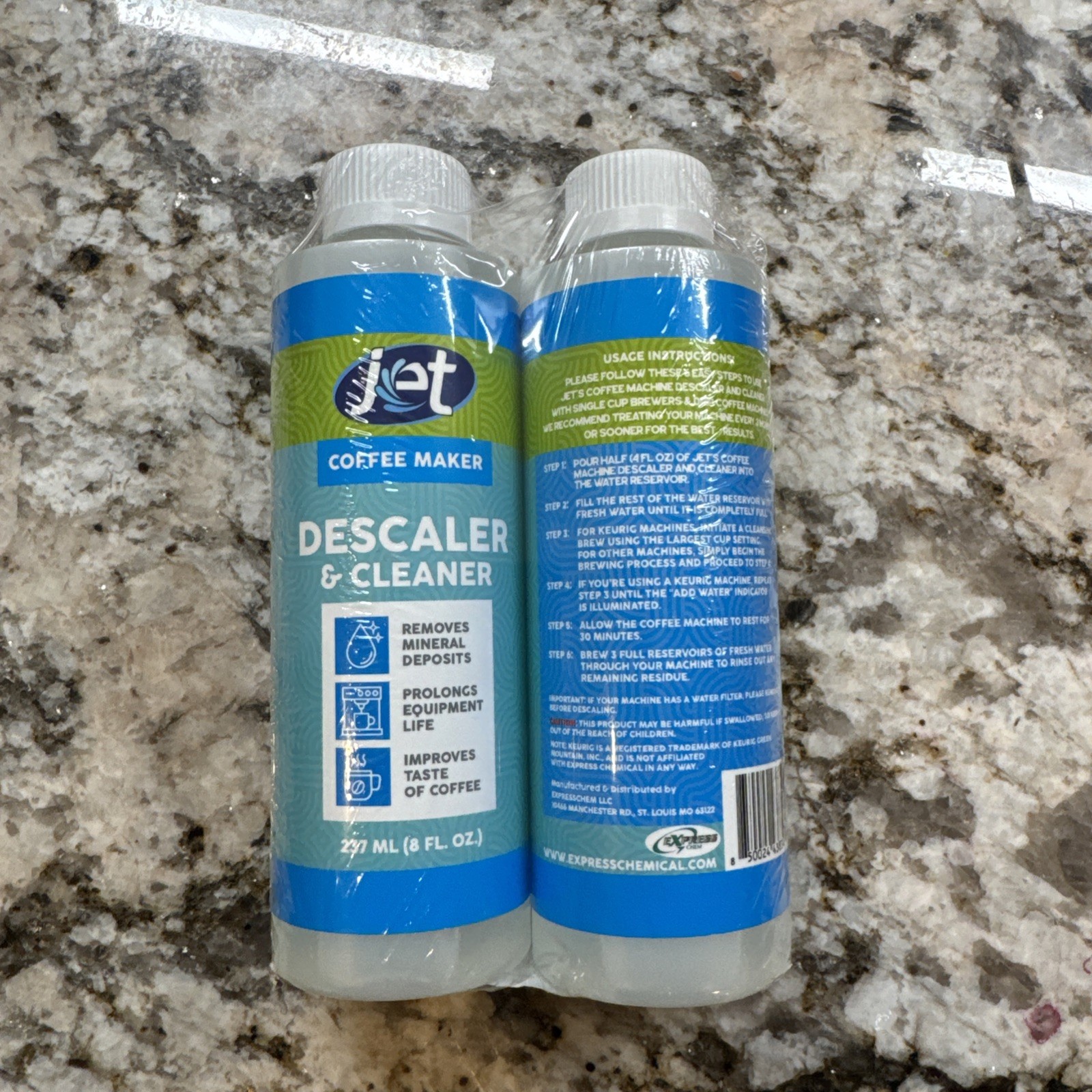 Jet Coffee Maker Descaler Cleaner 2 Pack 8oz Removes Mineral Deposits Improves F