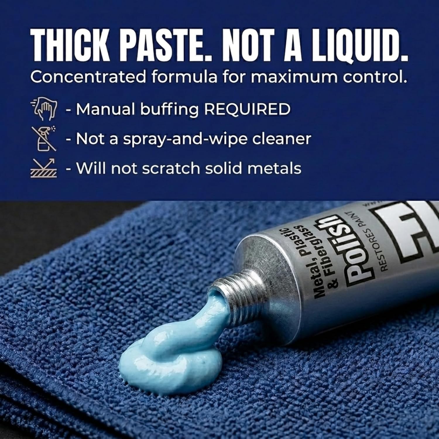 Metal Polish Paste – 1.76oz -Made Polish for Solid Chrome, Stainless Steel, &…