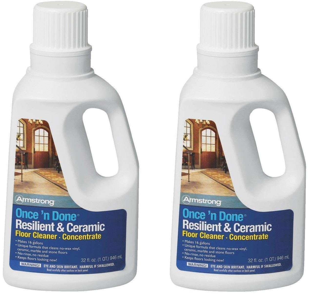 Once’n Done Resilient &, Ceramic Floor Cleaner Concentrate 32oz No-Rinse No-Wax