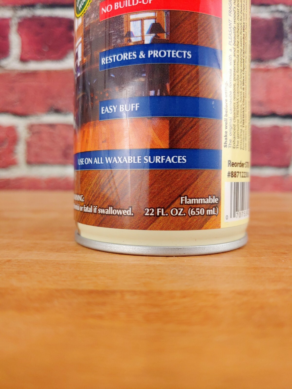 Trewax Clean & Wax, Liquid Carnauba Wax, Buffable Wood Floor Care, 22oz