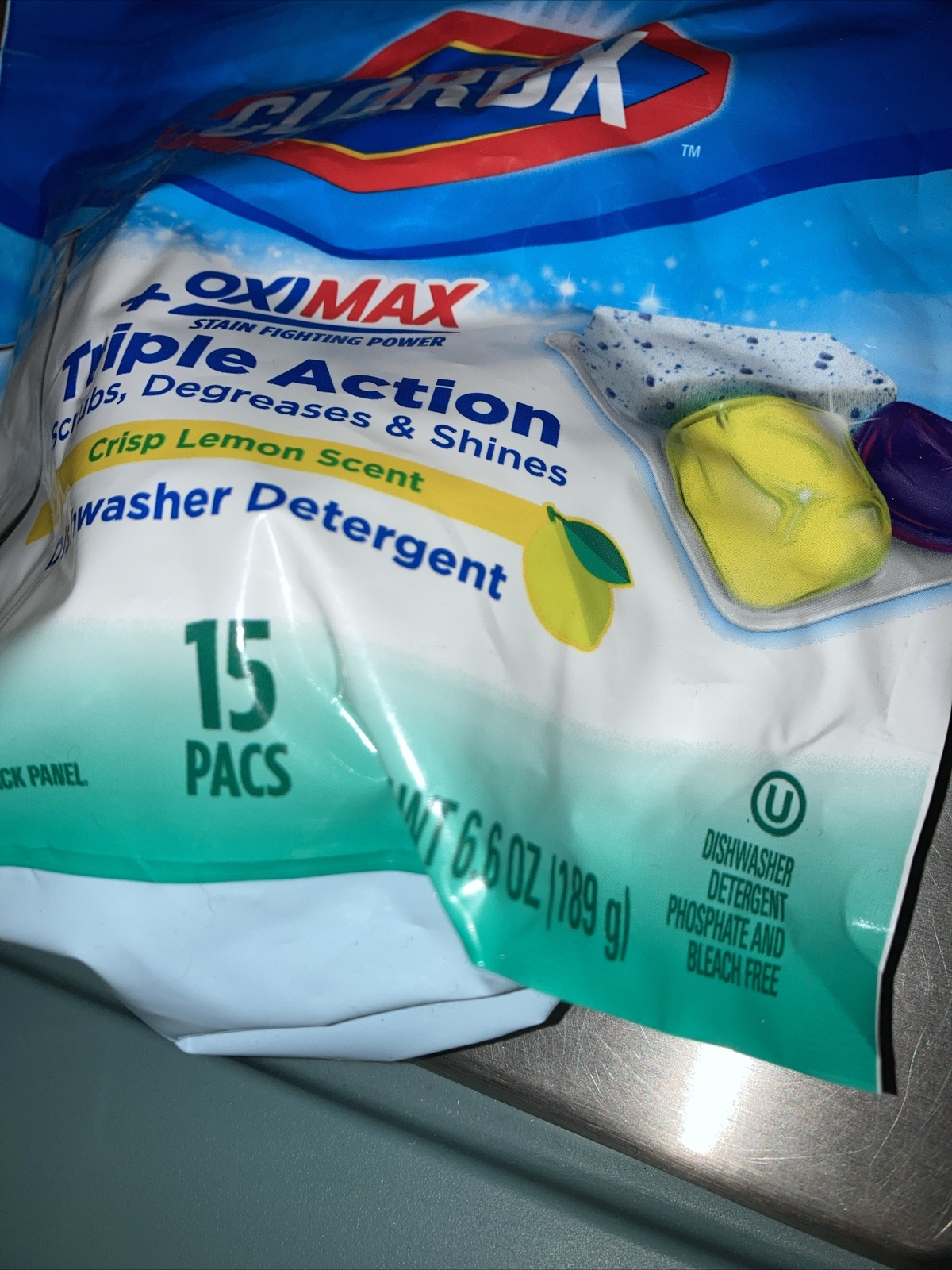 3 Clorox Triple Action Dishwasher Detergent OxiMax 17 Pacs