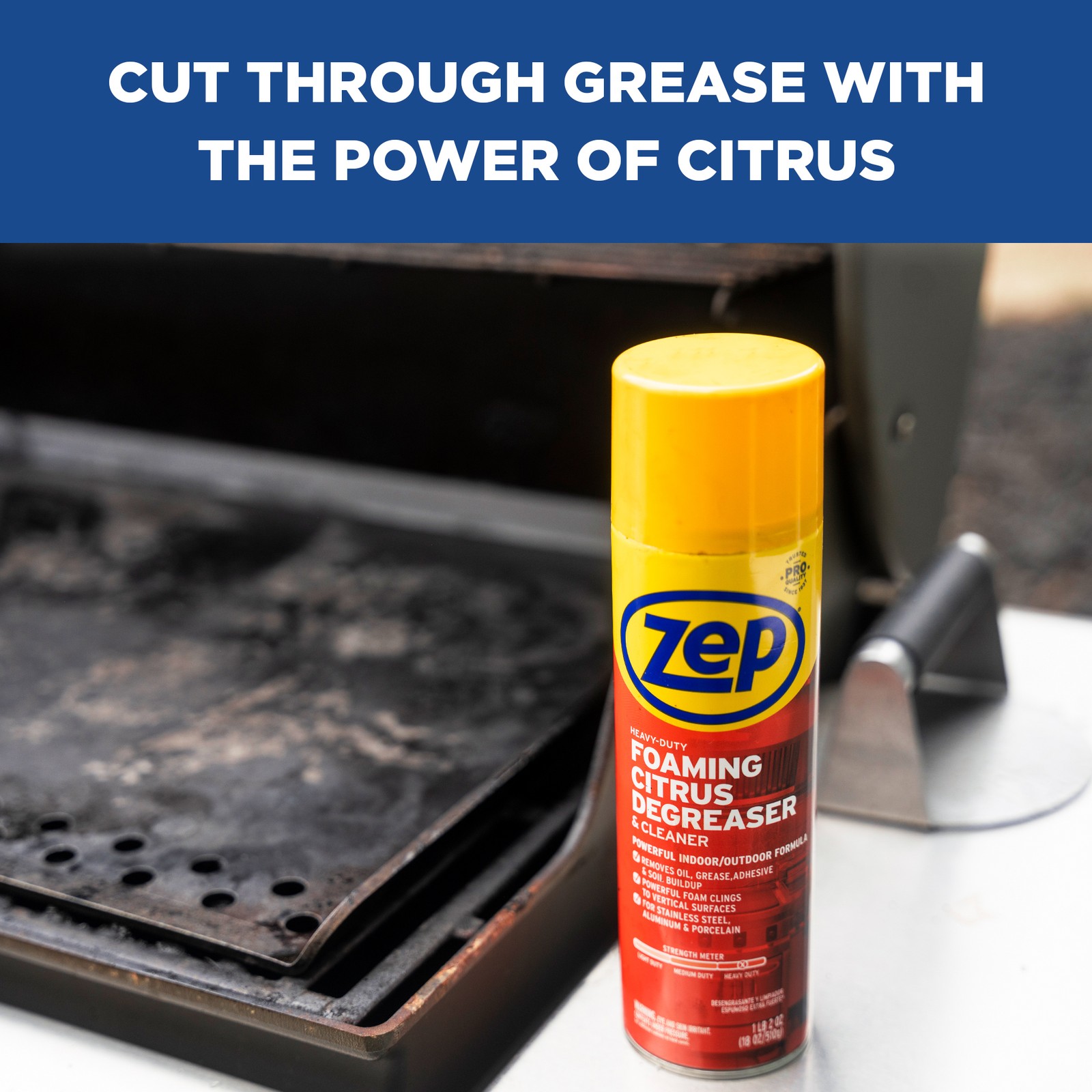 Zep Heavy-Duty Citrus Foaming Degreaser and Cleaner – 18 Ounce (Case of 6)