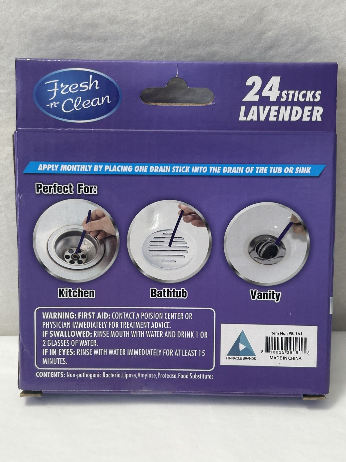 New Fresh -n- Clean Drain Odor Sticks Lavender Scent 2-PACK 48 Sticks Total