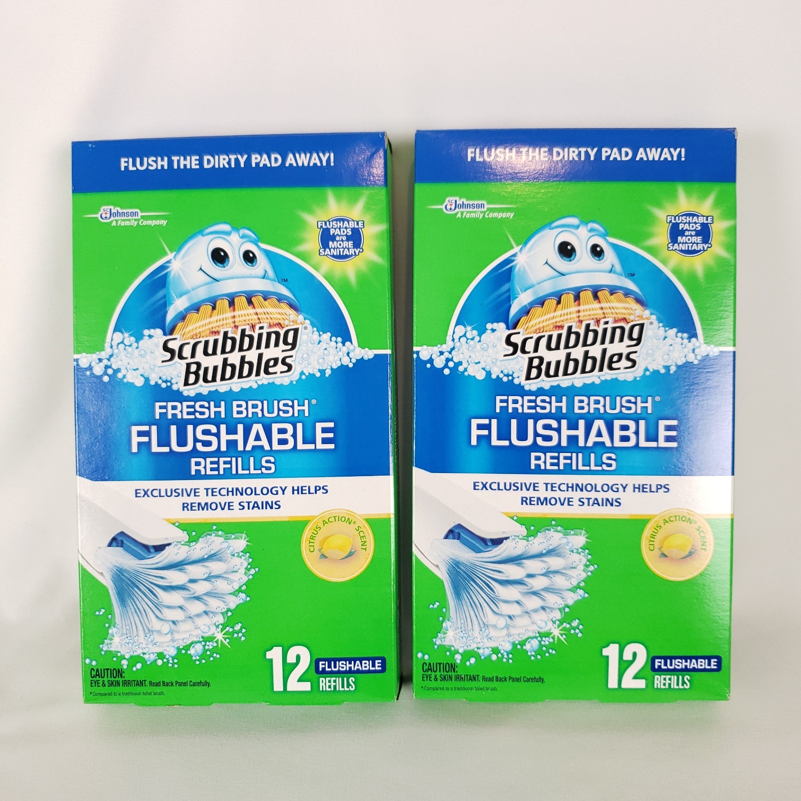 Scrubbing Bubbles Fresh Brush Flushable Refills Lot Of 2 Boxes Citrus Scent