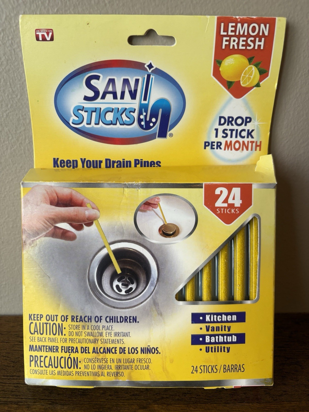 Sani 360 Clears All Drains Pipes Sinks Bathtub Odor Eliminator ~ Lemon Fresh x21