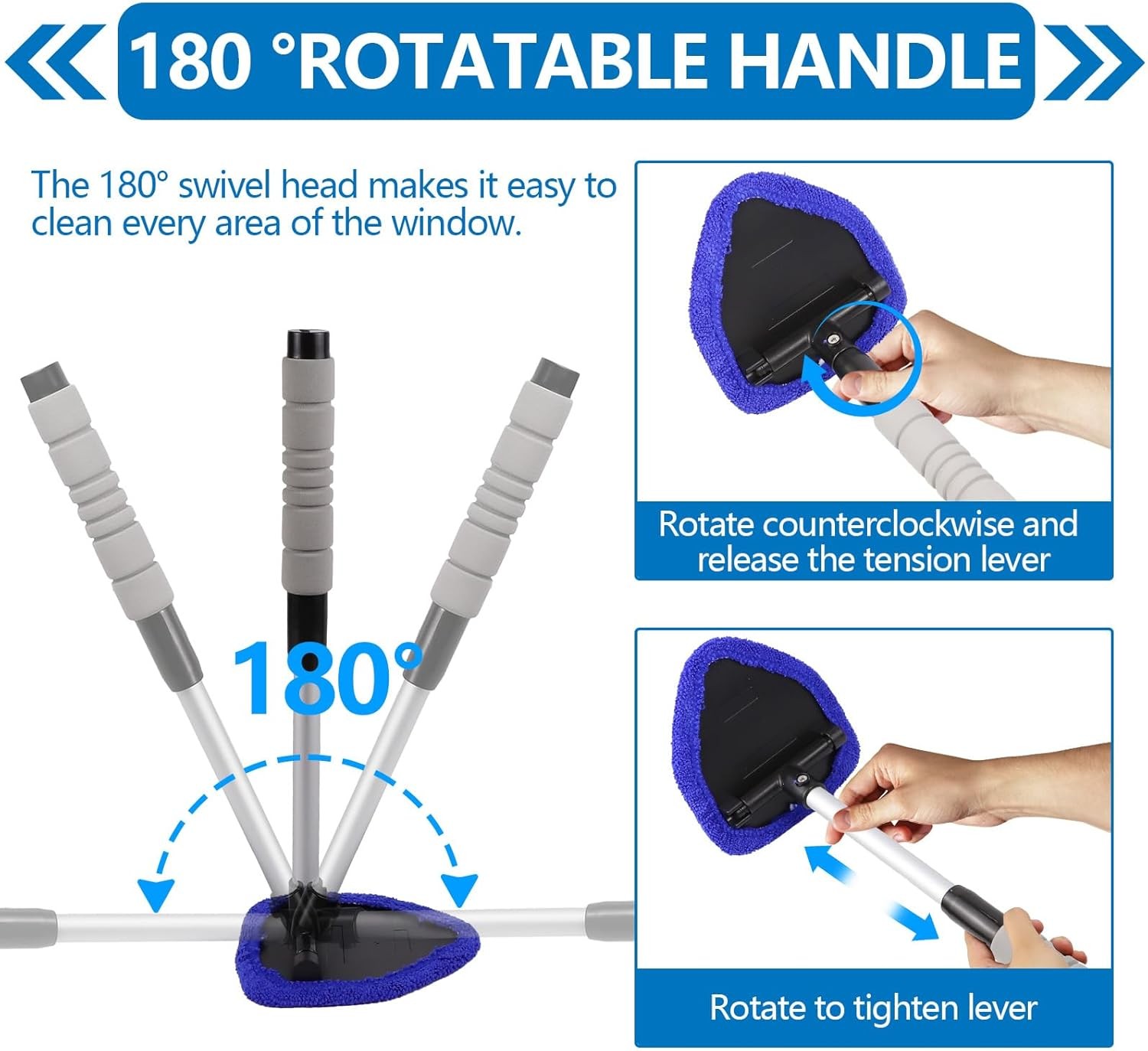Car Windshield Cleaning Tool, Windshield Window Cleaner, Auto Wind Color: Blue