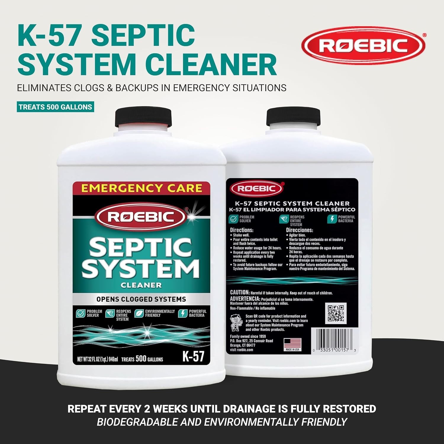 Emergency Septic System Cleaner – 32 Fl Oz, Fast-Acting Relief for Clogs