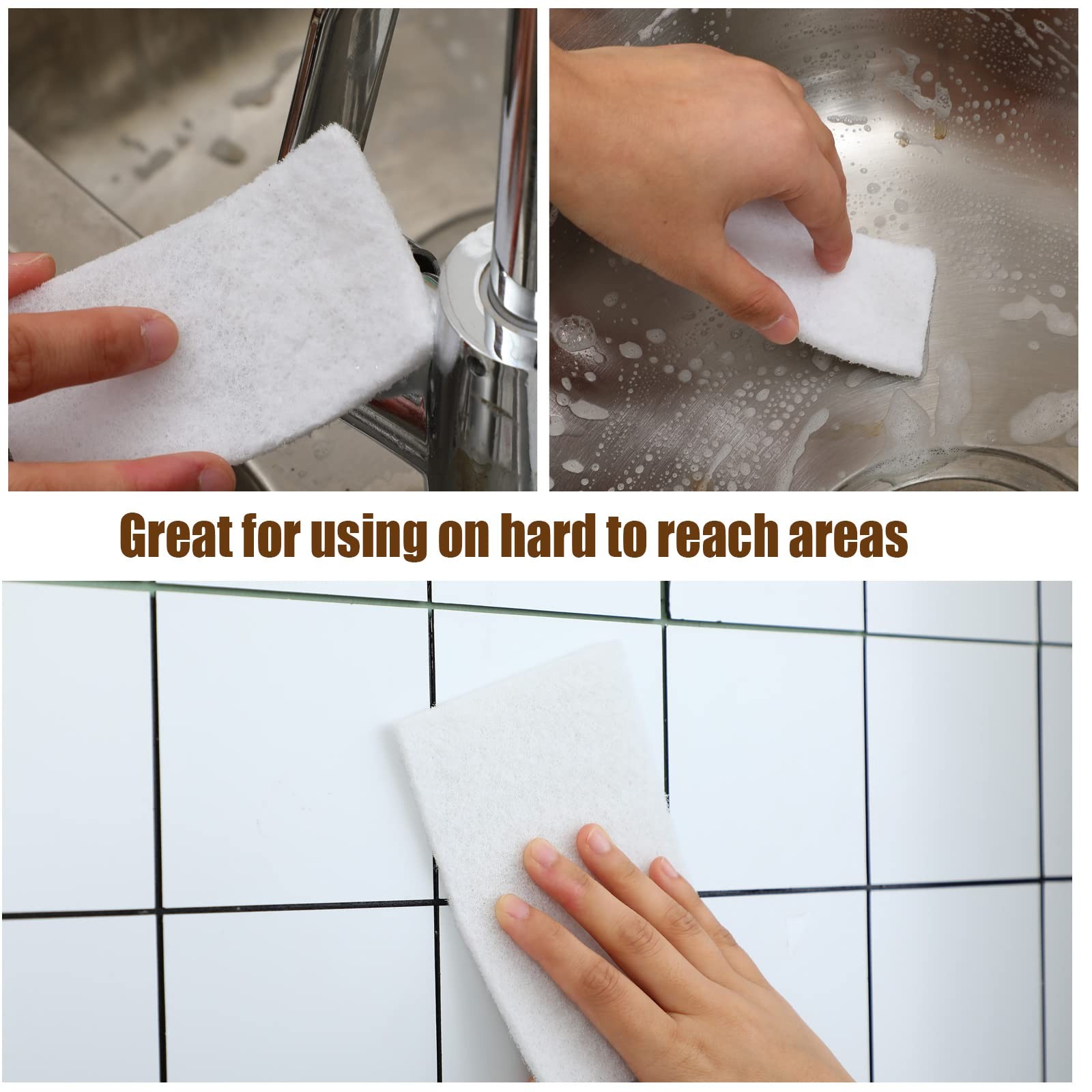40 Pcs Non Woven Pads Light Duty Scouring Pad Non Scratch Abrasive Hand Pads Mul