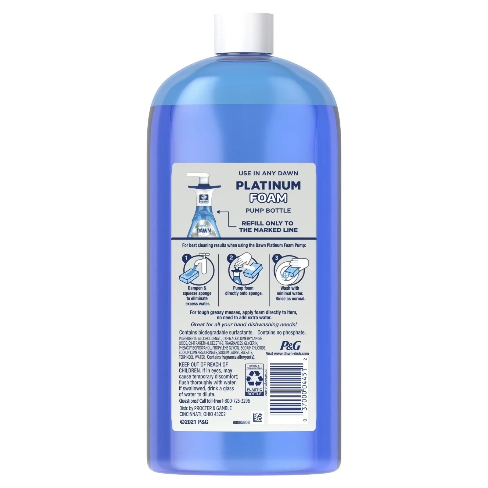 Dawn Platinum Foam Dishwashing Foam Refills Fresh Rapids 30.9oz 2 Pack