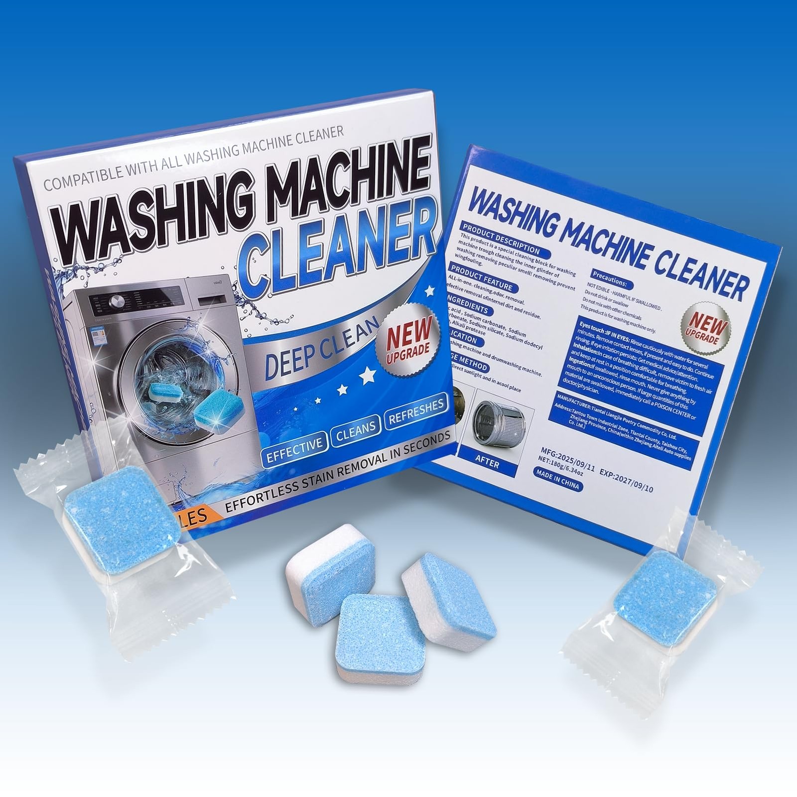 24 PCS Washing Machine Cleaner Tablets Descaler Front Top Load HE Wash Tool
