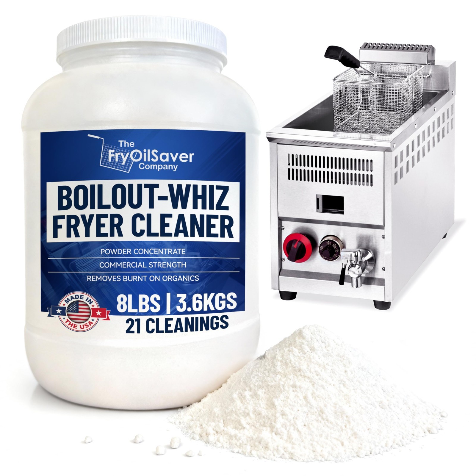 8LB Deep Fryer Cleaner Powder – Heavy-Duty Degreaser for Commercial Kitchens – O