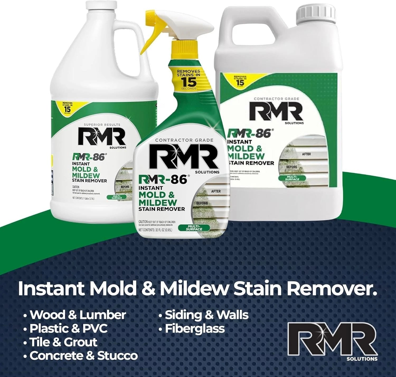 RMR-86 128 Fl Oz Fast-Acting Stain Remover – Effortless Mold and Mildew Cleanup