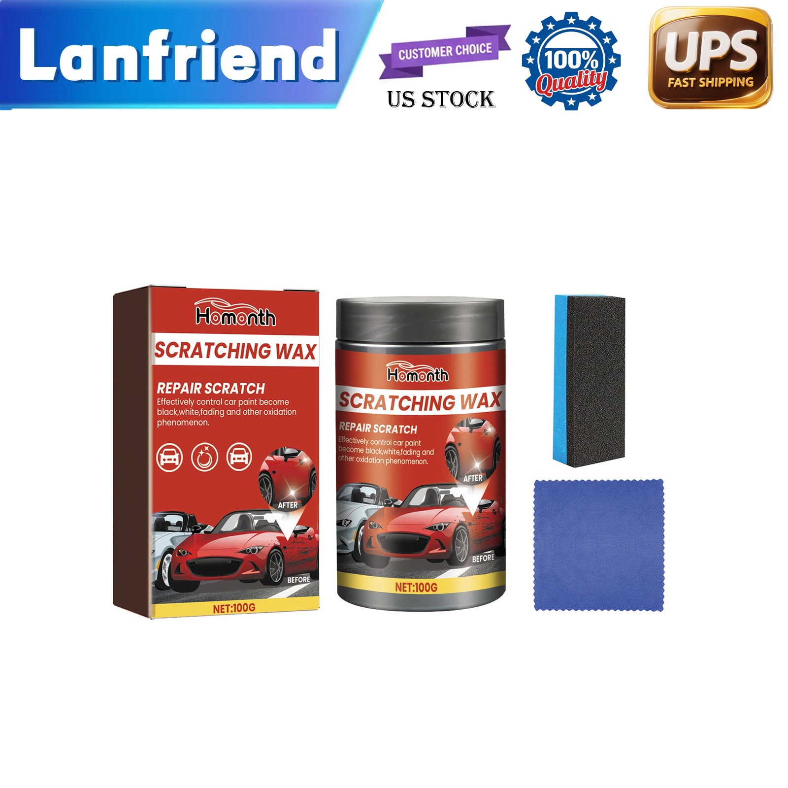 Car Scratch Remover – Paint Repair Cleaning Cloth Maintenance Agent 🧼
