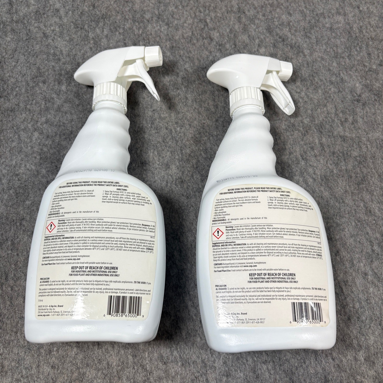 Zep Formula 50 RTU All Purpose Cleaner 32oz Spray Bottle 2 Pack New
