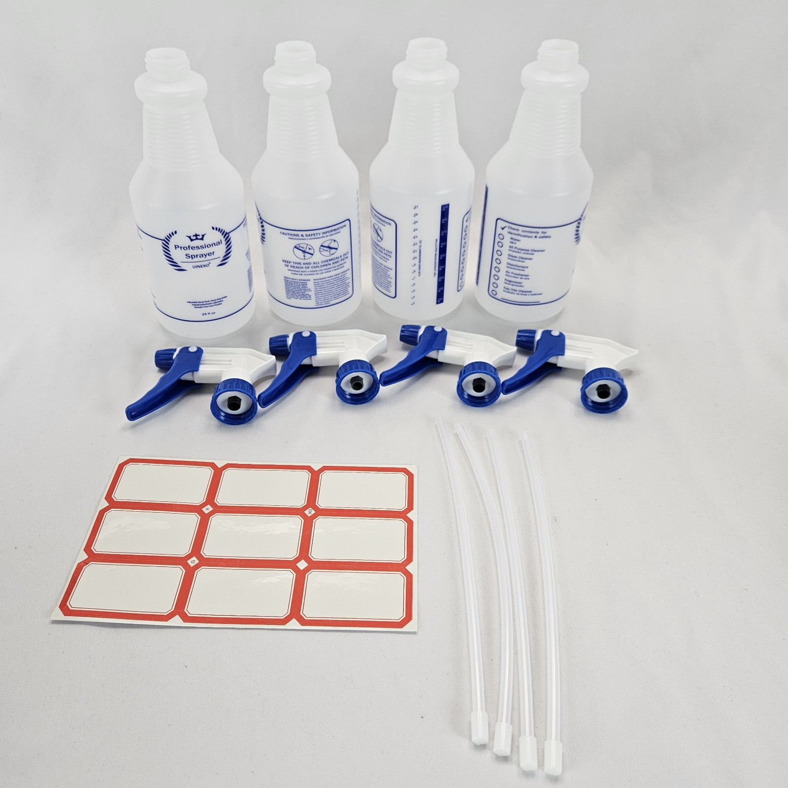 Plastic Spray Bottles 4 Pack 24 Oz All-Purpose Sprayer for Cleaning Solutions…