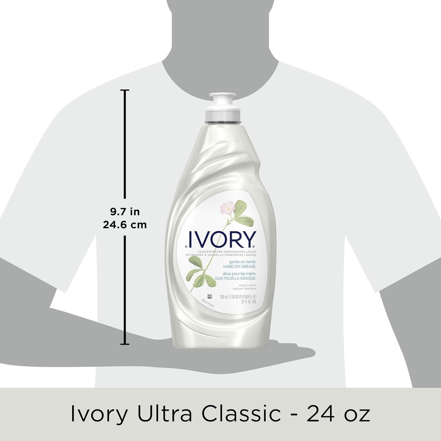Ivory Dish Soap Liquid Concentrated Classic Scent 24 fl oz 709mL Pack of 3