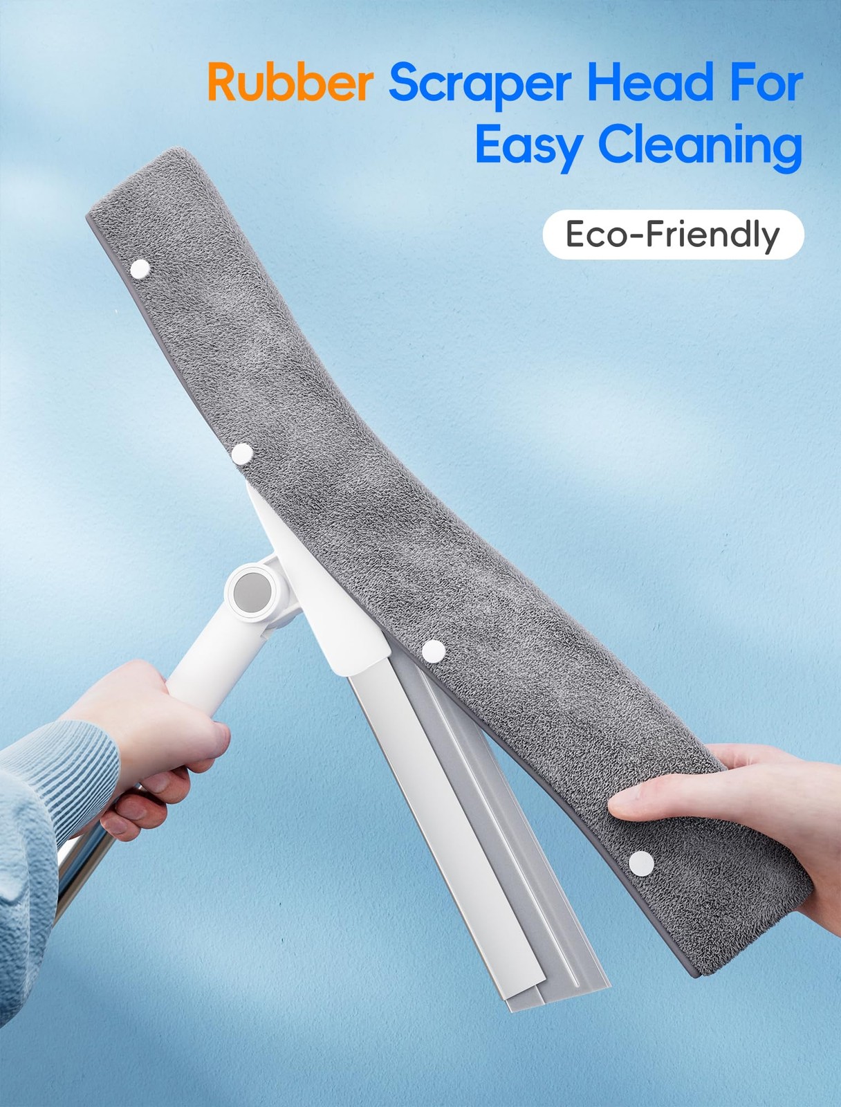 Floor Squeegee Broom with Long Handle, Heavy Duty Squeegee Kit, Scrubber for …