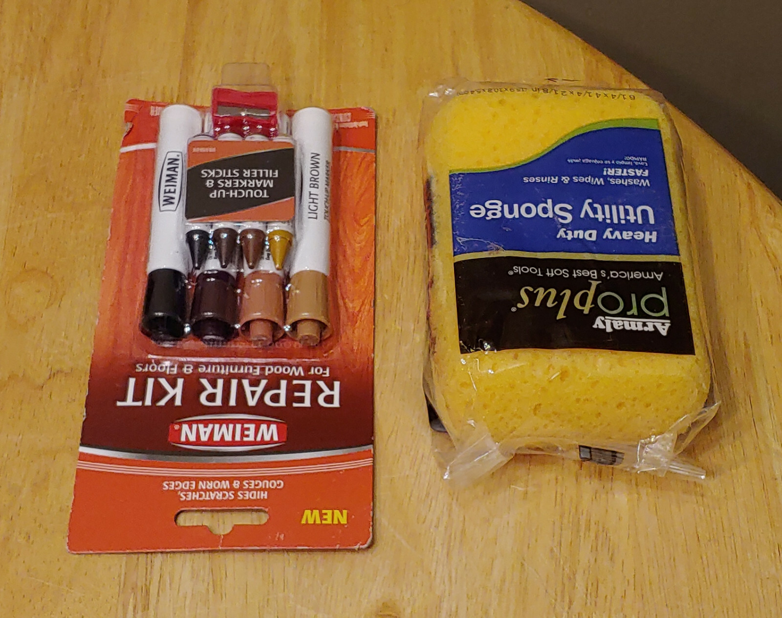 Weiman Wood Furniture & Floor Repair Kit + Armaly Heavy Duty Utility Sponge