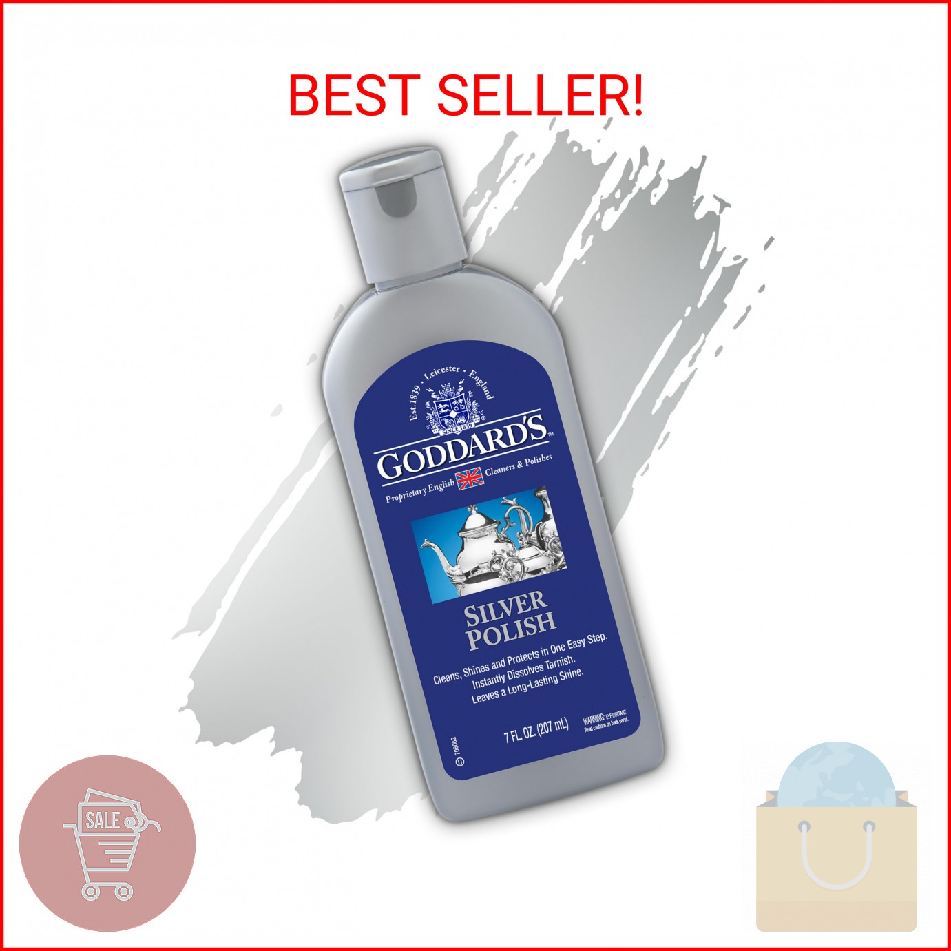 Goddard’s Silver Polish Liquid – Silver Cleaner and Polish for Jewelry, Silverwa