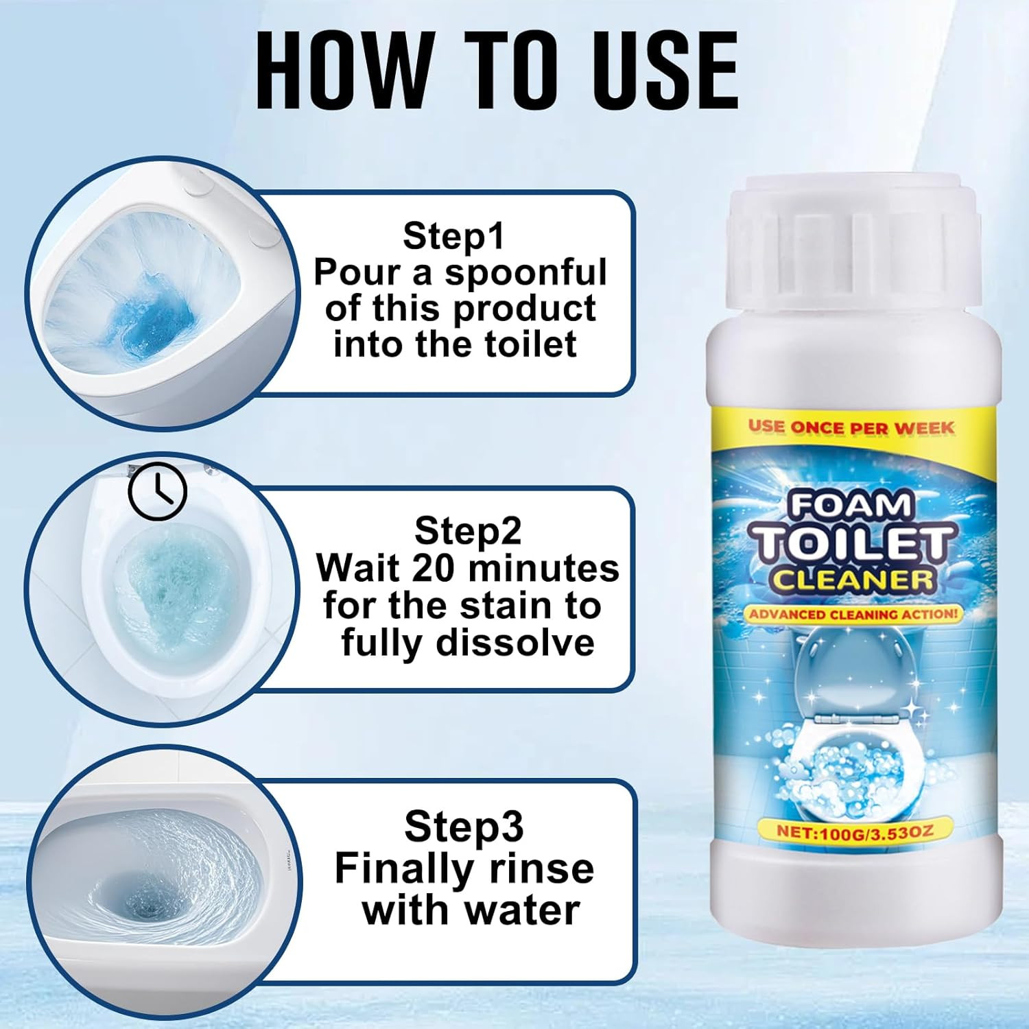 2Pcs Foam Toilet Cleaner, 2025 Upgrade Powerful Toilet Bowl Cleaner, Advanced Ho