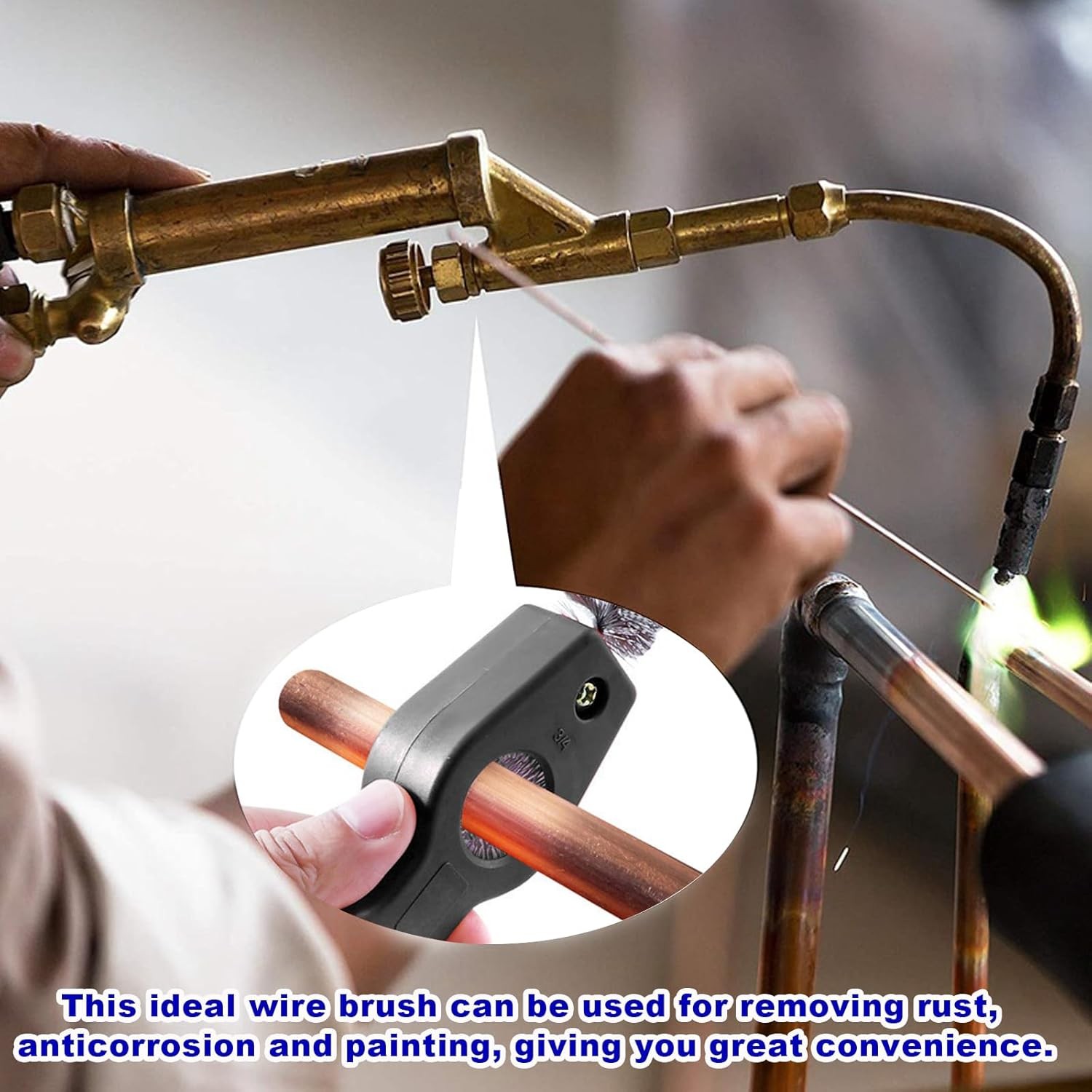 Battery Terminal Cleaning Brush, 4 in 1 Anti-Corrosion Car B Color: Black+Blue