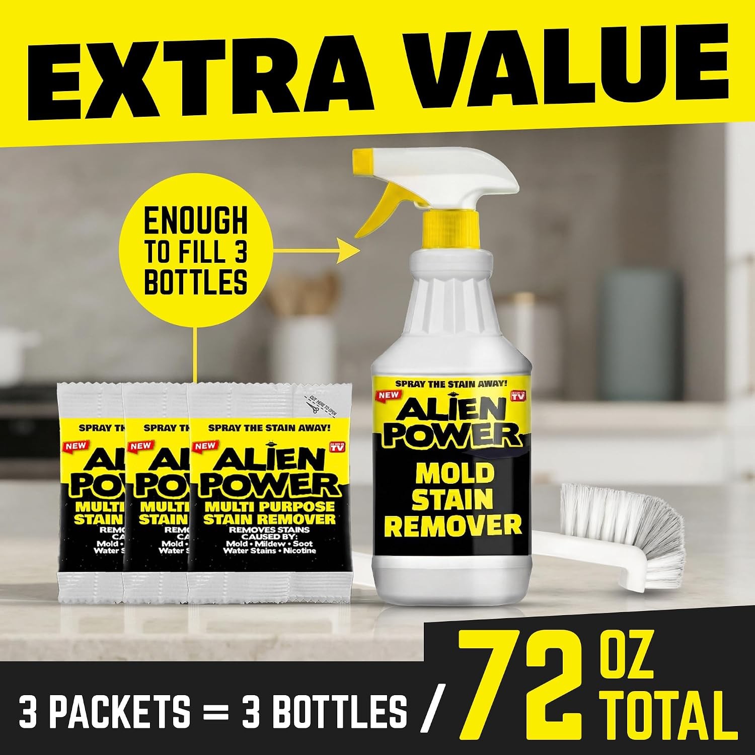Instant Mold and Mildew Stain Remover Spray for Grout Surfaces Stain Removal