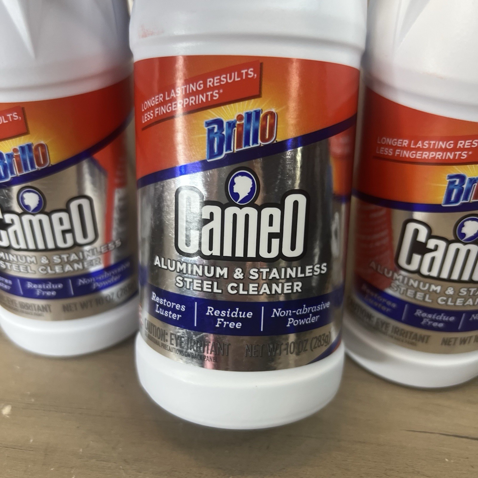 Brillo Cameo Non-Abrasive Aluminum Stainless Cleaner Less Fingerprints Lot of 3