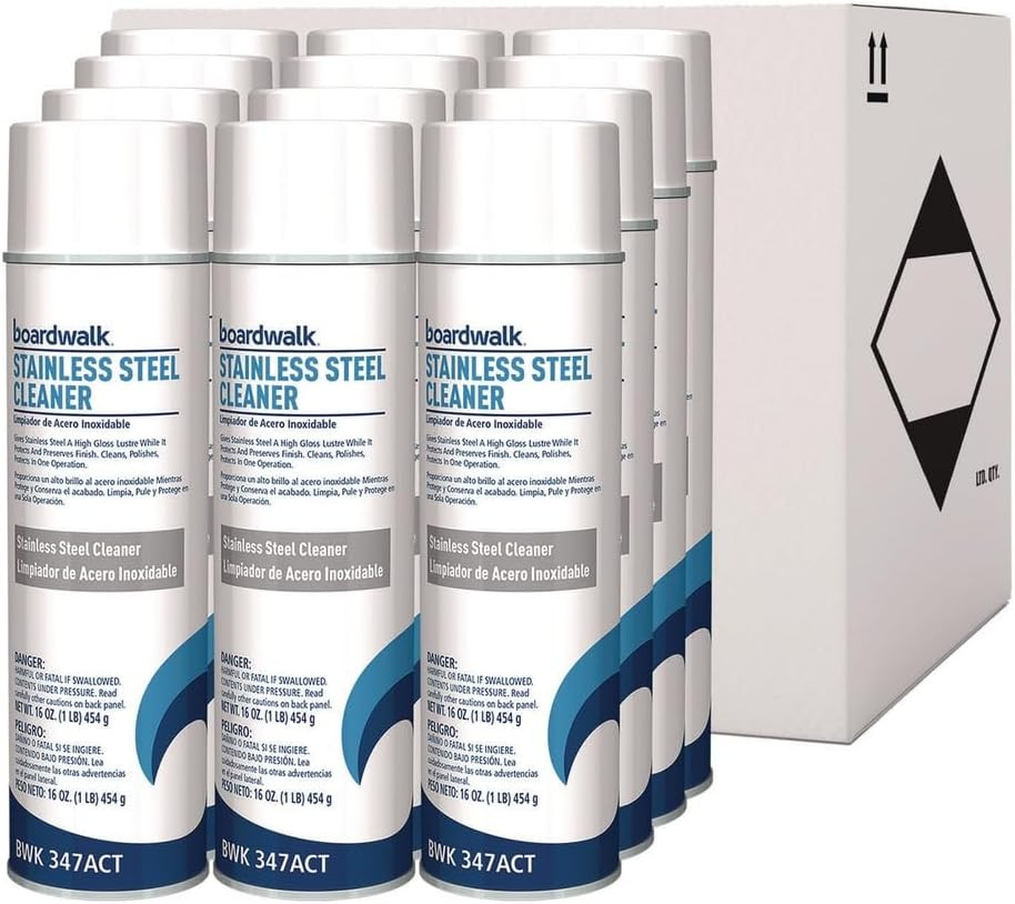 347ACT Stainless Steel Cleaner & Polish, Lemon, 18Oz Aerosol (Case of 12)