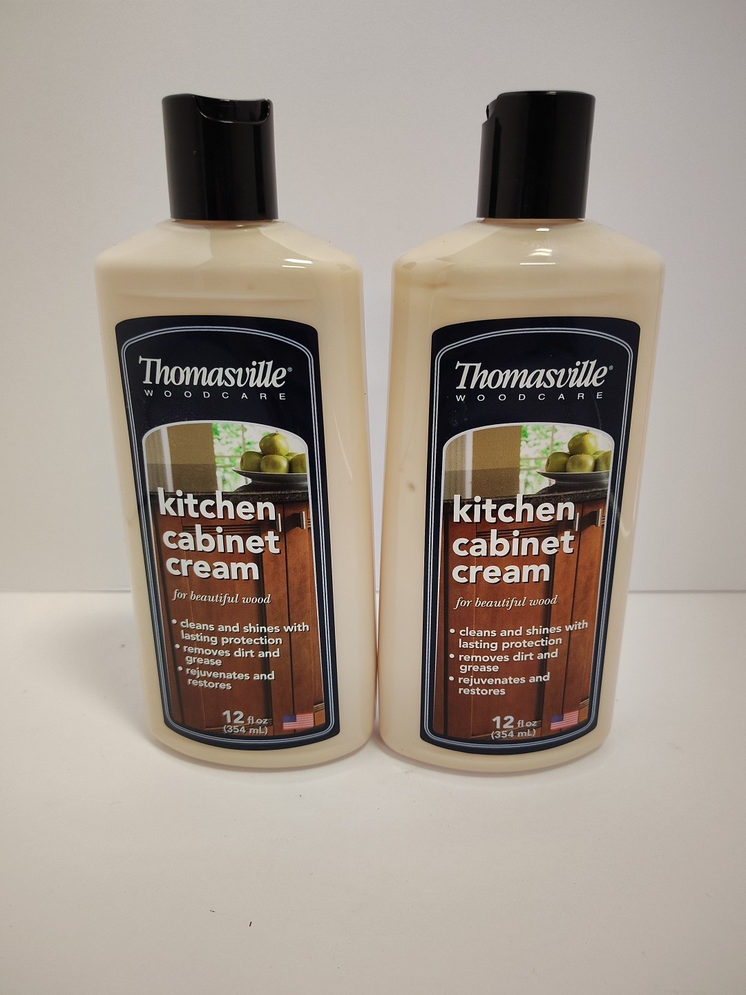 2 Pack Thomasville Kitchen Cabinet Cream For Wood Cleans Shines Protects 12oz
