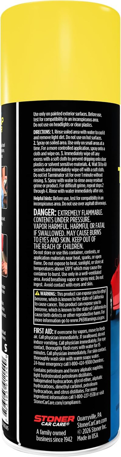 91154 Tarminator Tar, Sap, and Asphalt Remover – Fast Acting Tar and Sap Remover