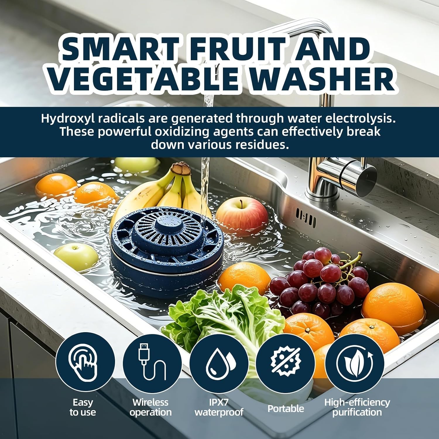 Portable Food Cleaner: Effortless 10-Minute Automatic Washing for Healthier Eats