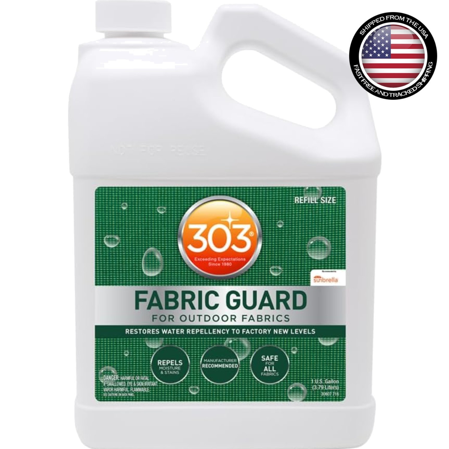 303 Fabric Guard – 128oz Water Repellent & Stain Shielding Spray for All Fabrics