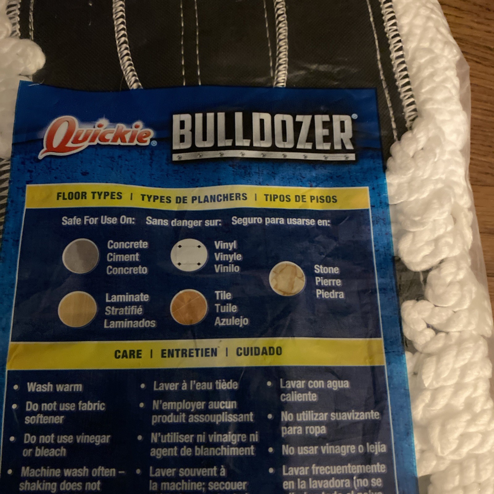 Quickie BULLDOZER Microfiber 24″ Dust Mop Refill #0694M New NOS